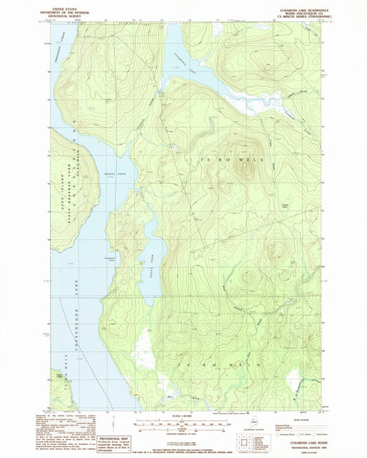 1988 Cuxabexis Lake, ME - Maine - USGS Topographic Map