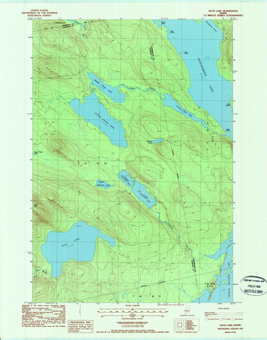 1987 Duck Lake, ME - Maine - USGS Topographic Map