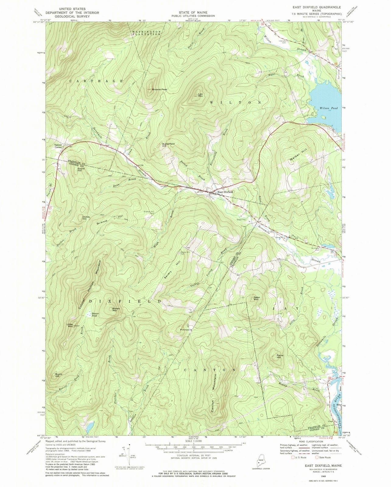 1968 Eastixfield, ME - Maine - USGS Topographic Map