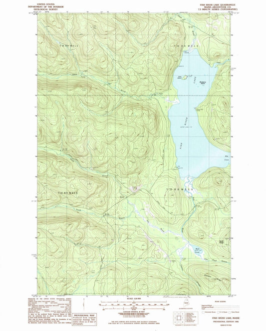 1985 Fish River Lake, ME - Maine - USGS Topographic Map