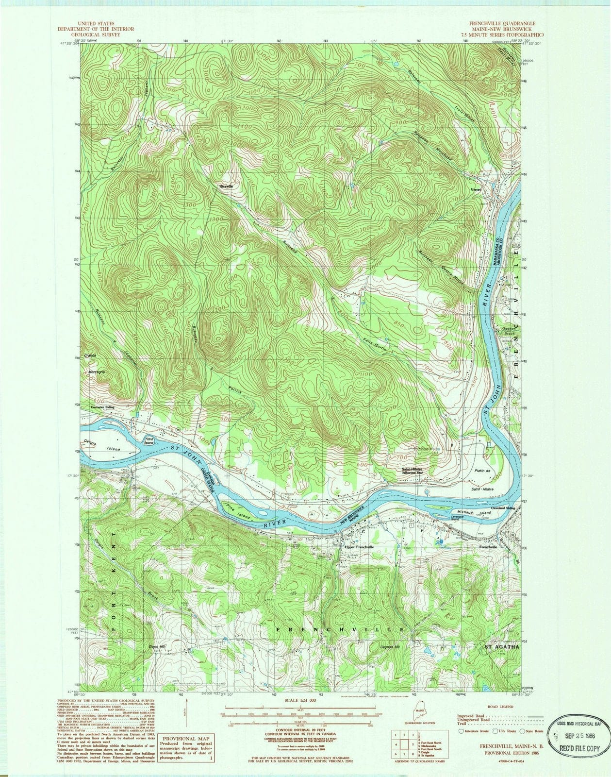 1986 Frenchville, ME - Maine - USGS Topographic Map