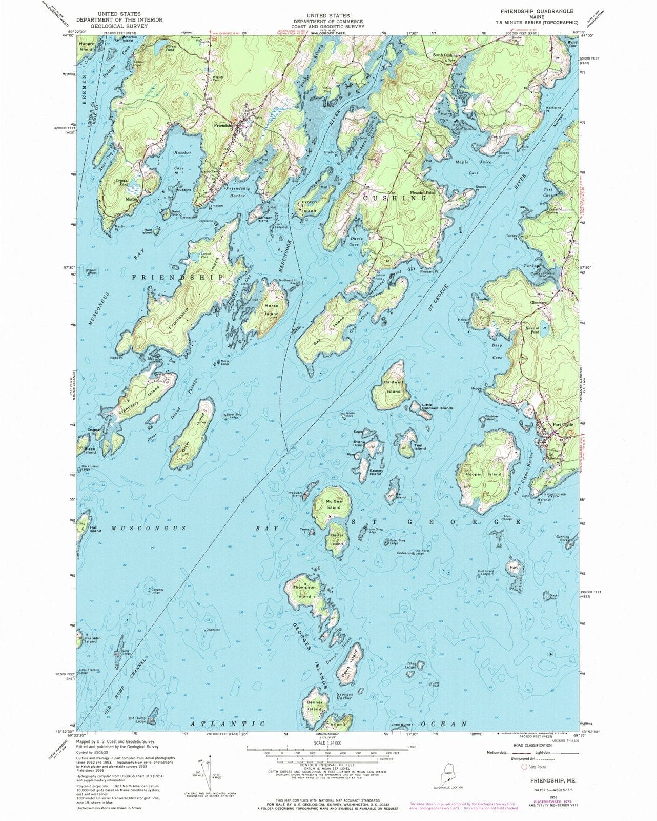 1955 Friendship, ME - Maine - USGS Topographic Map