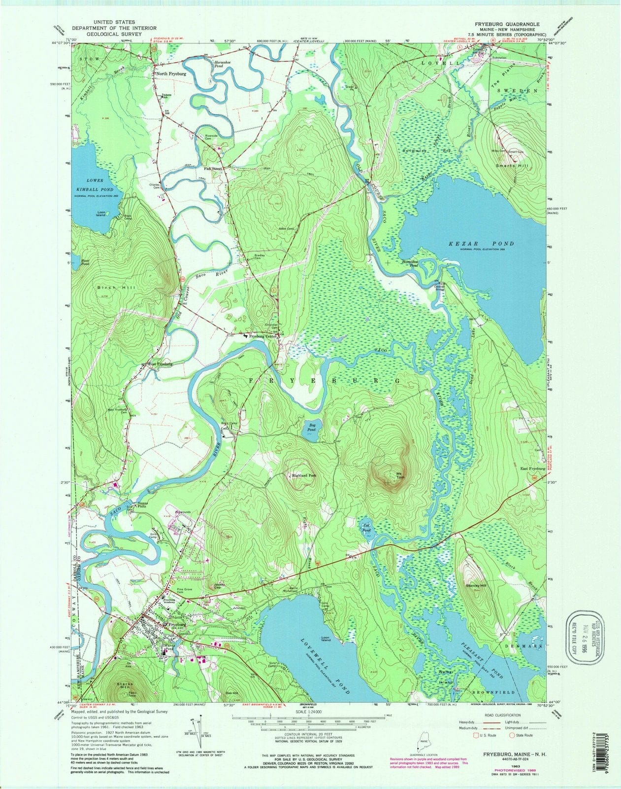 1963 Fryeburg, ME - Maine - USGS Topographic Map