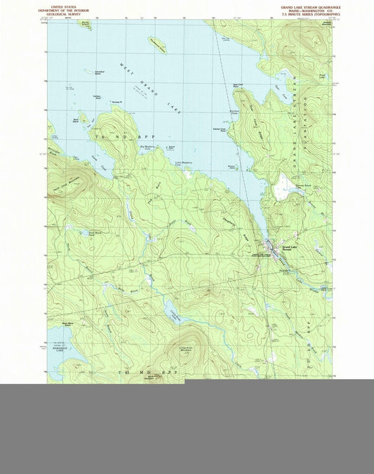 1990 Grand Lake Stream, ME - Maine - USGS Topographic Map