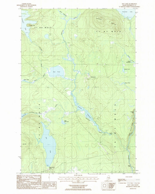 1986 Hay Lake, ME - Maine - USGS Topographic Map