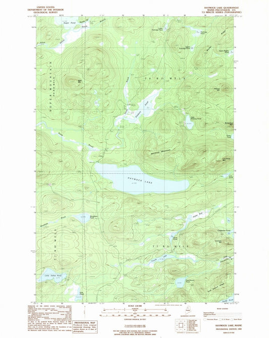 1989 Haymock Lake, ME - Maine - USGS Topographic Map