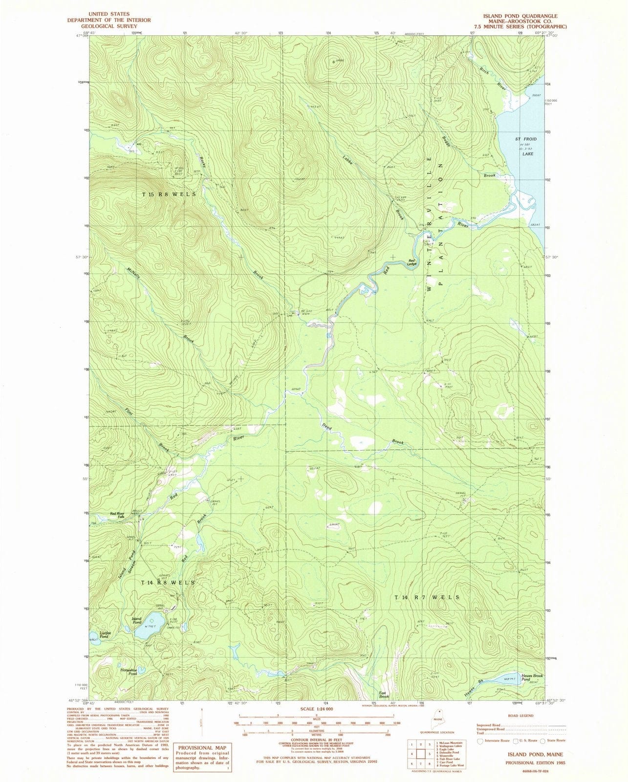 1985 Island Pond, ME - Maine - USGS Topographic Map