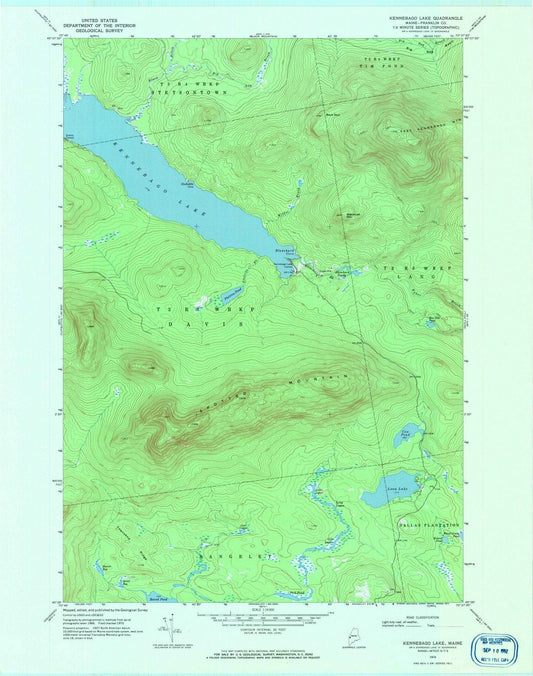1970 Kennebago Lake, ME - Maine - USGS Topographic Map