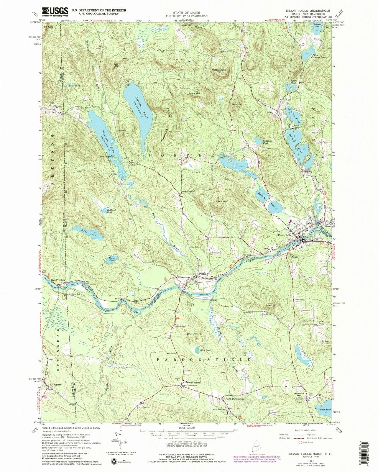 1964 Kezar Falls, ME - Maine - USGS Topographic Map