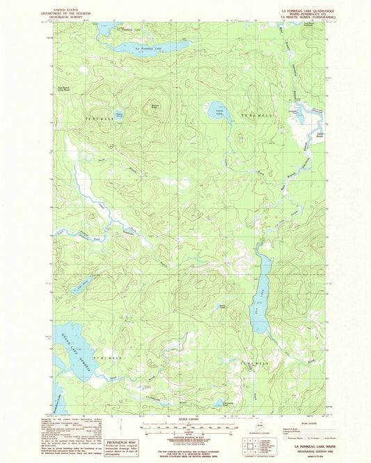 1986 La Pomkeag Lake, ME - Maine - USGS Topographic Map