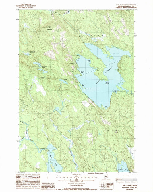 1987 Lake Cathance, ME - Maine - USGS Topographic Map