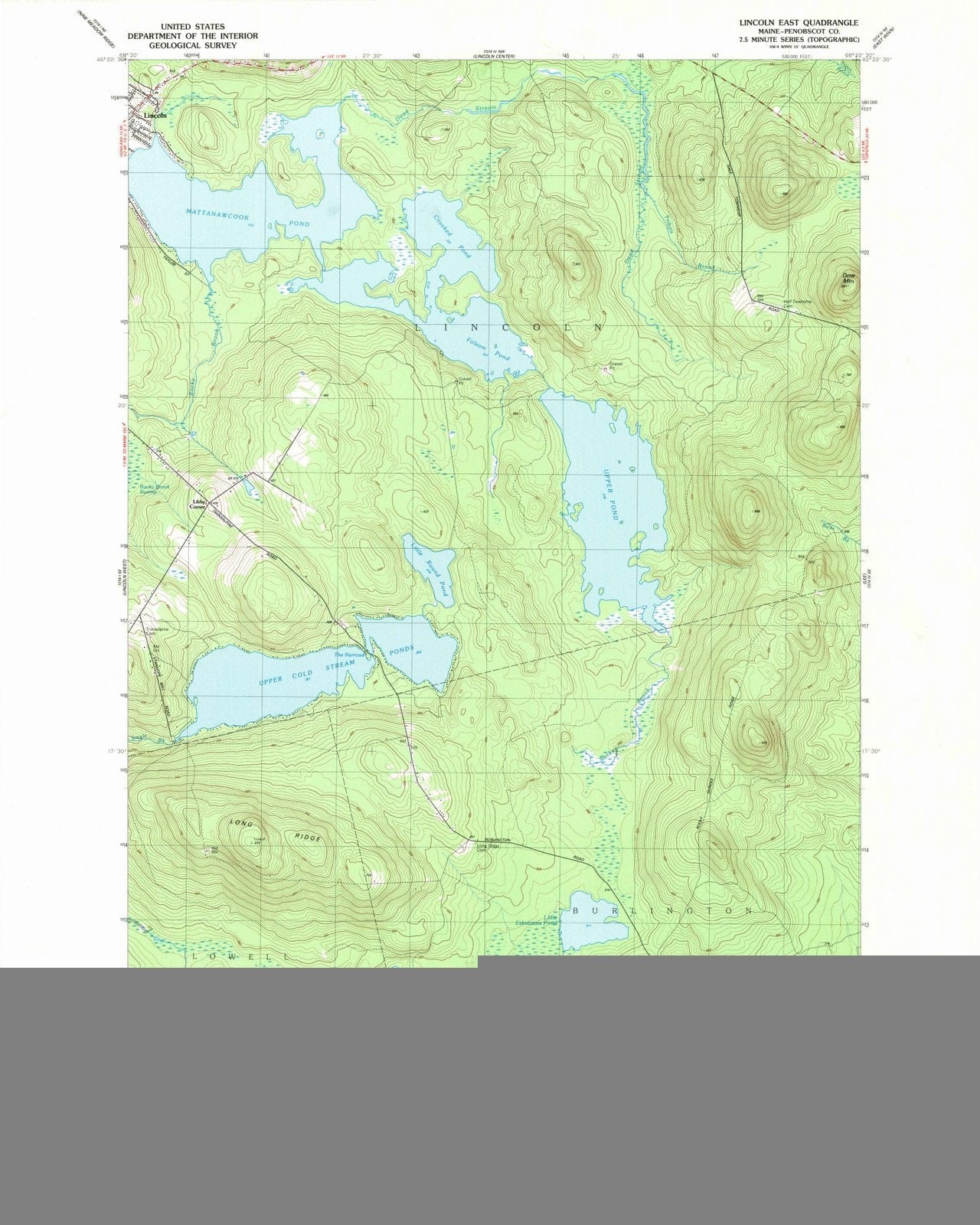 1988 Lincoln East, ME - Maine - USGS Topographic Map