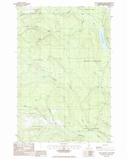 1986 Little Machias Lake, ME - Maine - USGS Topographic Map