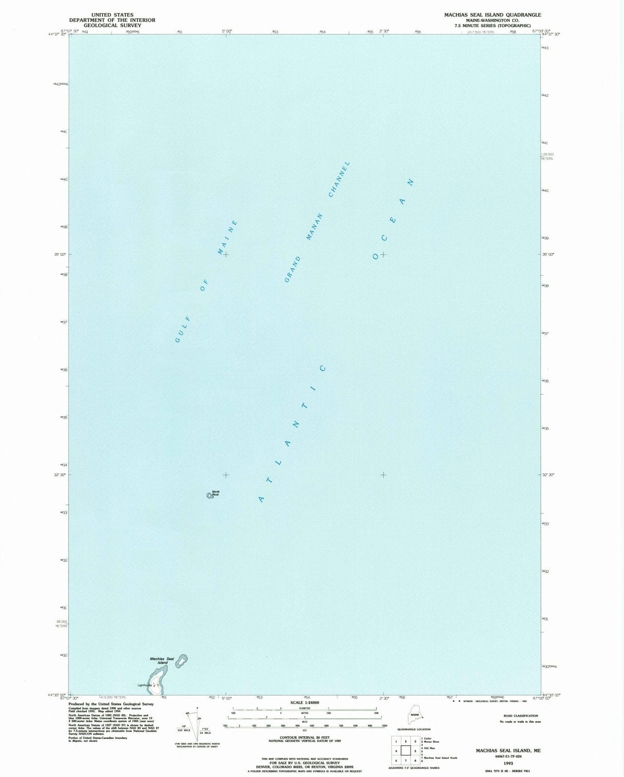 1993 Machiasal Island, ME - Maine - USGS Topographic Map