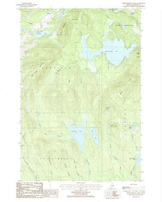 1986 Meduxnekeag Lake, ME - Maine - USGS Topographic Map
