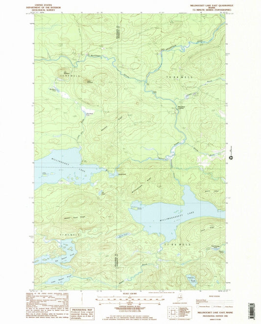 1985 Millinocket Lake East, ME - Maine - USGS Topographic Map