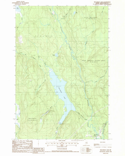 1988 Molunkus Lake, ME - Maine - USGS Topographic Map