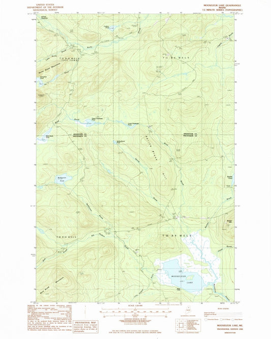 1985 Mooseleuk Lake, ME - Maine - USGS Topographic Map