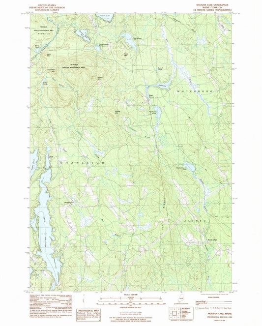 1983 Mousam Lake, ME - Maine - USGS Topographic Map