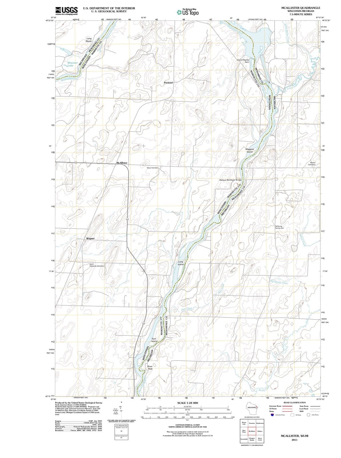 2011 McAllister, WI - Wisconsin - USGS Topographic Map