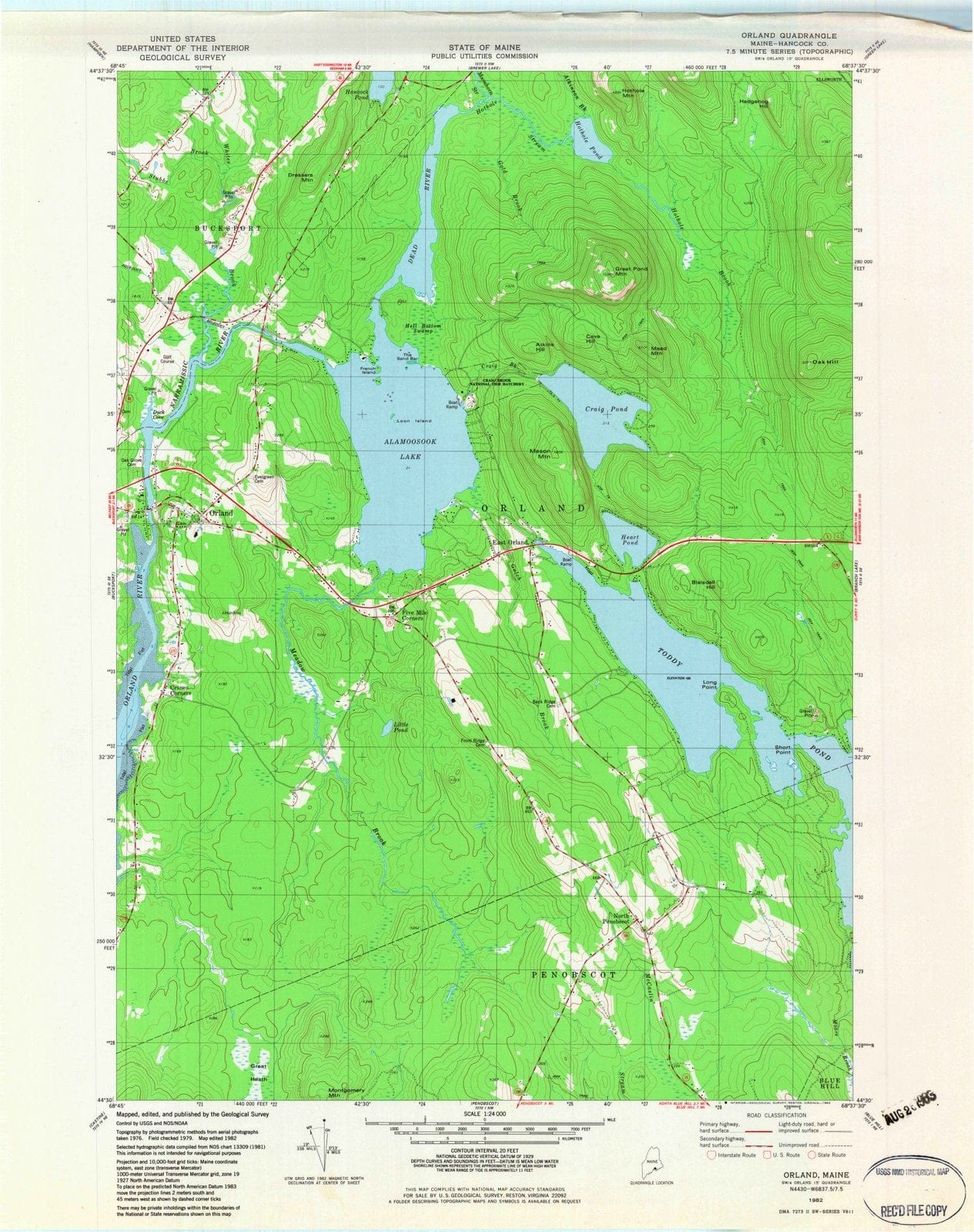 1982 Orland, ME - Maine - USGS Topographic Map