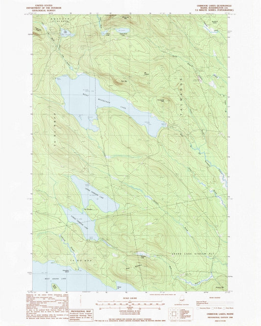 1988 Oxbrook Lakes, ME - Maine - USGS Topographic Map