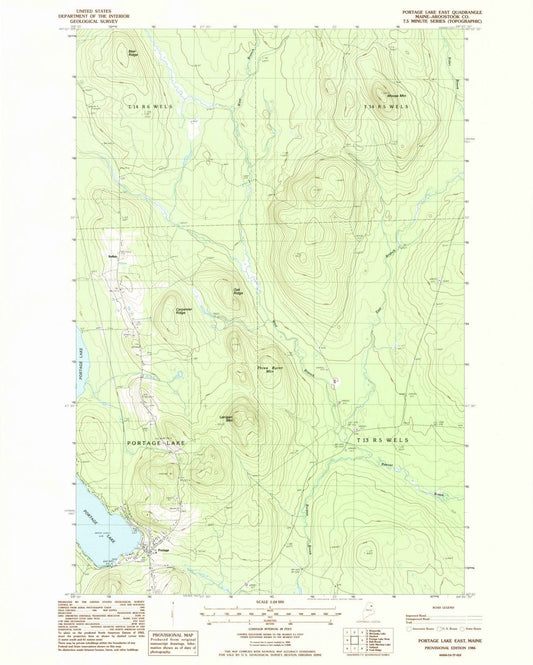 1986 Portage Lake East, ME - Maine - USGS Topographic Map