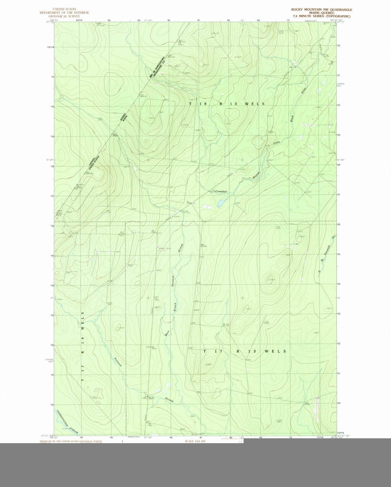 1987 Rocky MTN, ME - Maine - USGS Topographic Map
