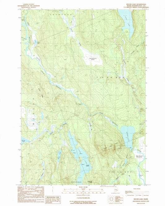 1990 Round Lake, ME - Maine - USGS Topographic Map