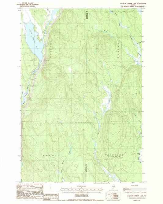 1988 Salmon Stream Lake, ME - Maine - USGS Topographic Map
