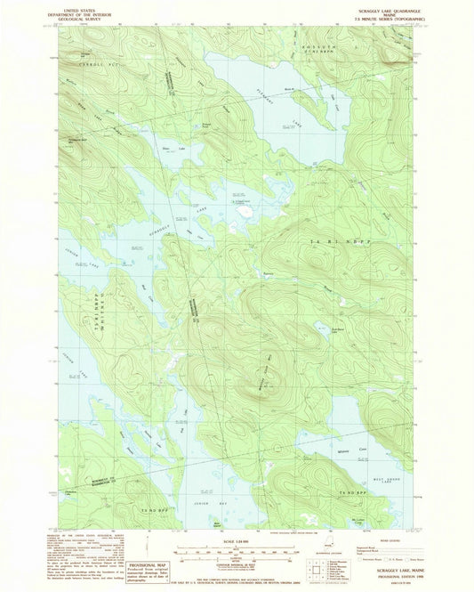 1988 Scraggly Lake, ME - Maine - USGS Topographic Map