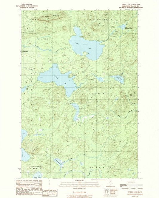 1989 Spider Lake, ME - Maine - USGS Topographic Map