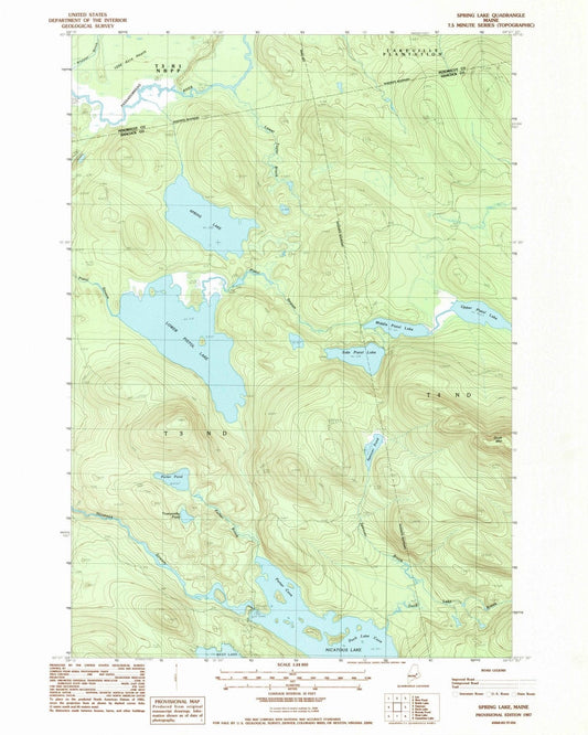 1987 Spring Lake, ME - Maine - USGS Topographic Map