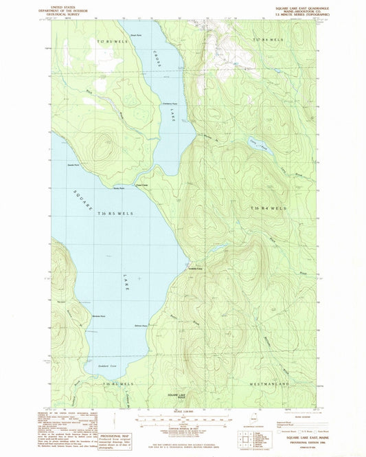 1986 Square Lake East, ME - Maine - USGS Topographic Map