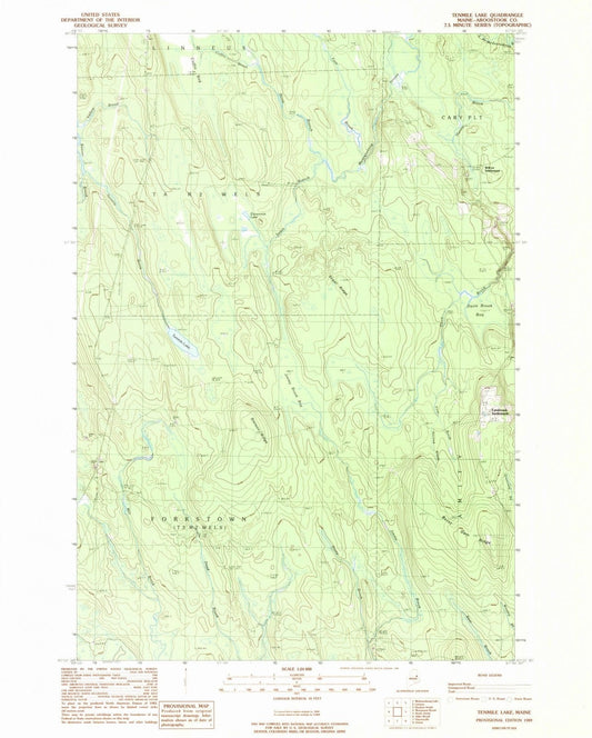 1989 Tenmile Lake, ME - Maine - USGS Topographic Map