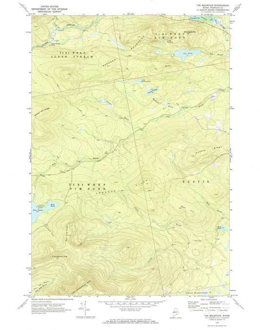 1970 Tim Mountain, ME - Maine - USGS Topographic Map