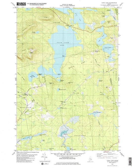 1982 Tunk Lake, ME - Maine - USGS Topographic Map