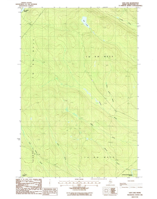 1986 Ugh Lake, ME - Maine - USGS Topographic Map