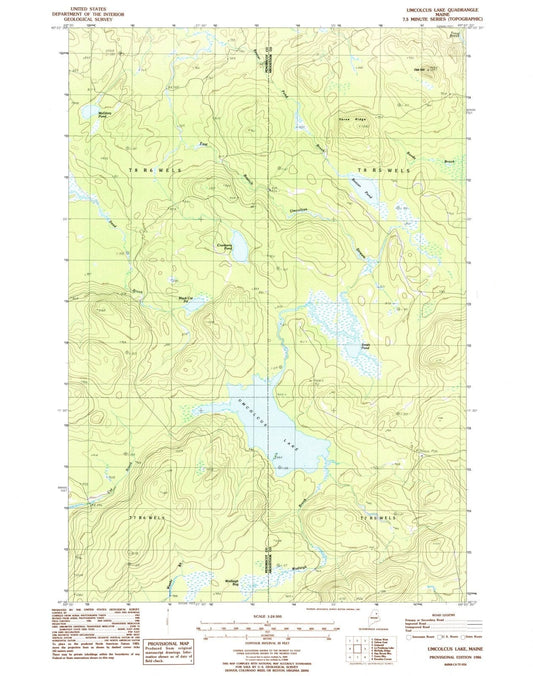 1986 Umcolcus Lake, ME - Maine - USGS Topographic Map