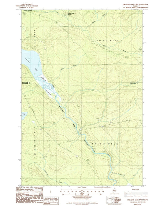 1986 Umsaskis Lake East, ME - Maine - USGS Topographic Map