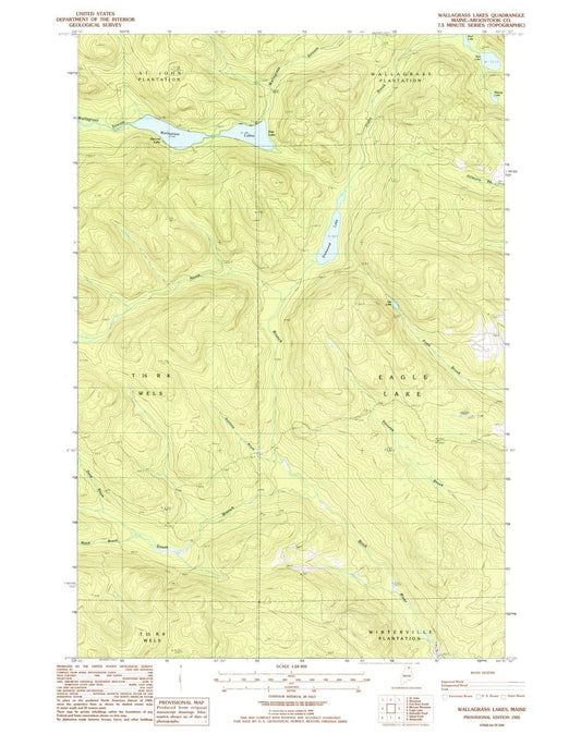 1985 Wallagrass Lakes, ME - Maine - USGS Topographic Map
