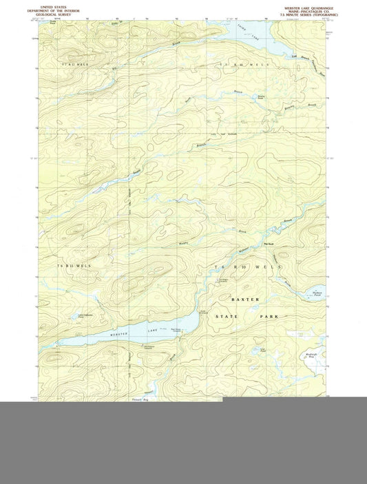 1988 Webster Lake, ME - Maine - USGS Topographic Map