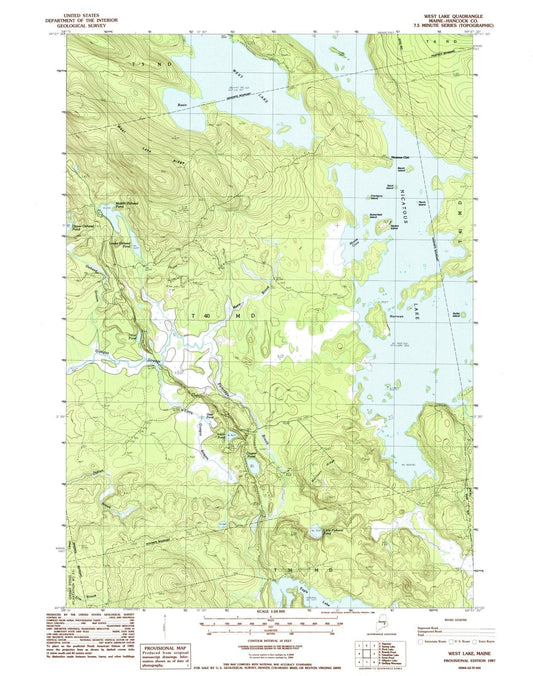 1987 West Lake, ME - Maine - USGS Topographic Map