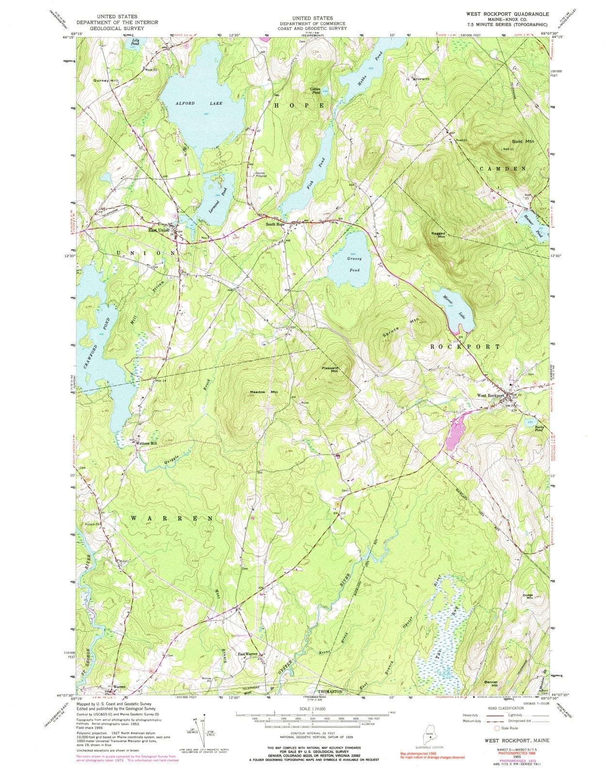 1955 West Rockport, ME - Maine - USGS Topographic Map