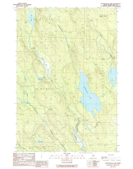 1989 Wytopitlock Lake, ME - Maine - USGS Topographic Map