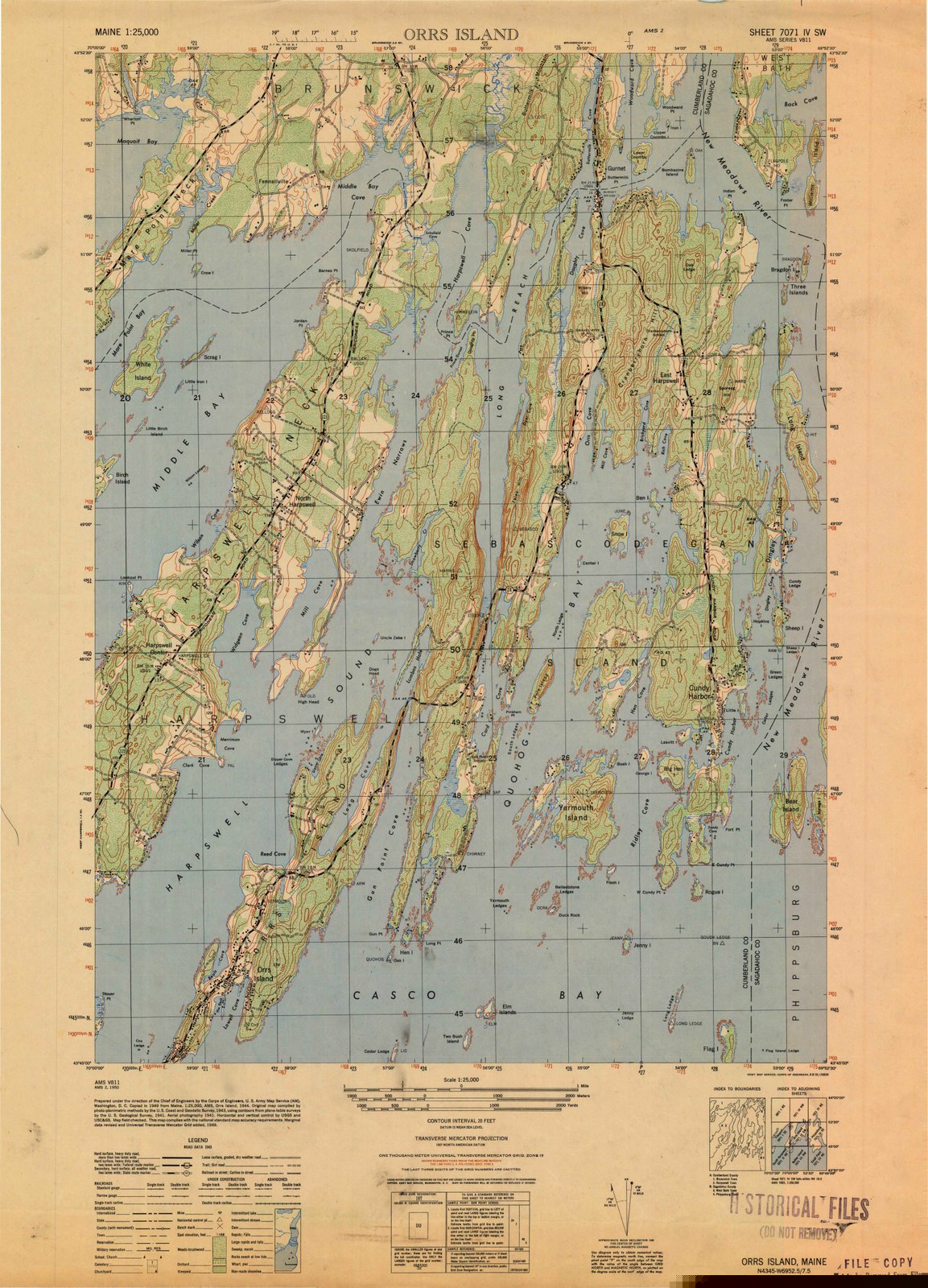 1950 Orrs Island, ME - Maine - USGS Topographic Map