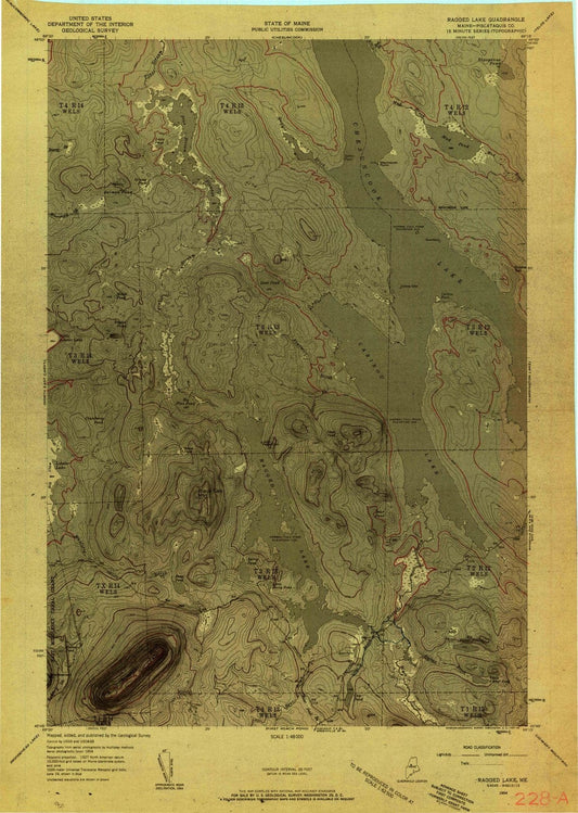 1954 Ragged Lake, ME - Maine - USGS Topographic Map