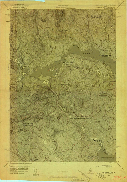 1954 Seboomook Lake, ME - Maine - USGS Topographic Map
