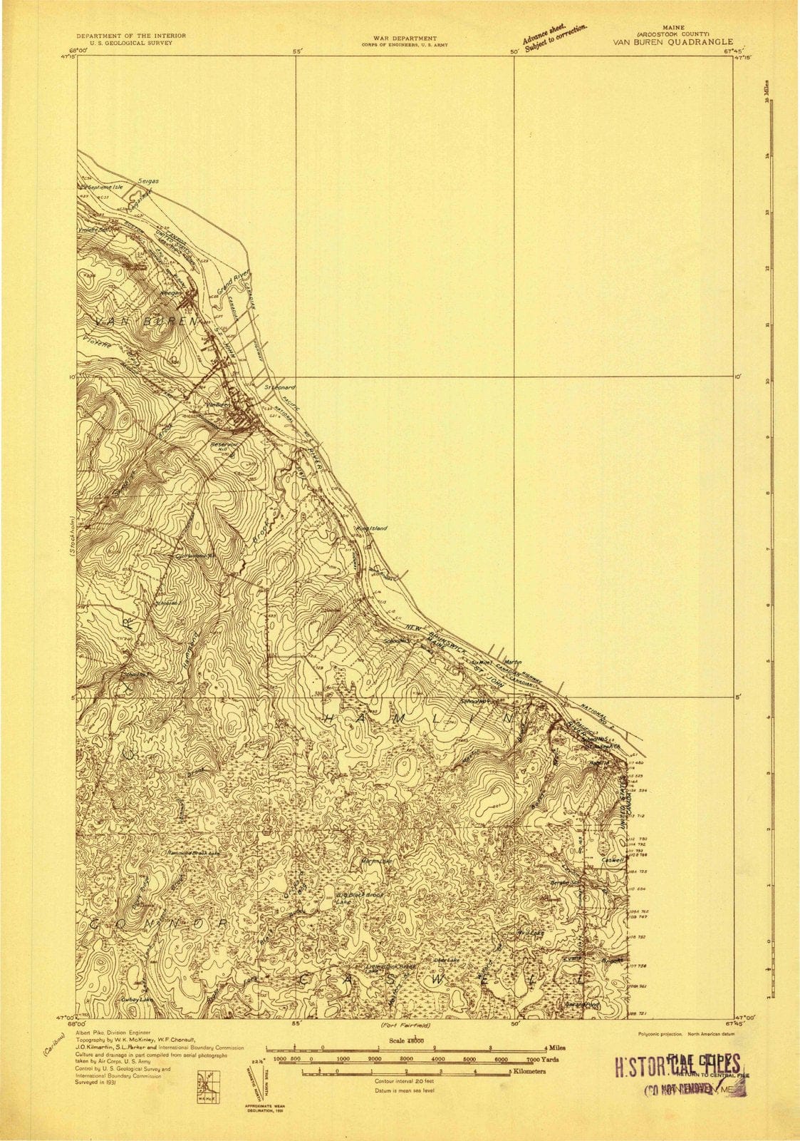 1931 Van Buren, ME - Maine - USGS Topographic Map