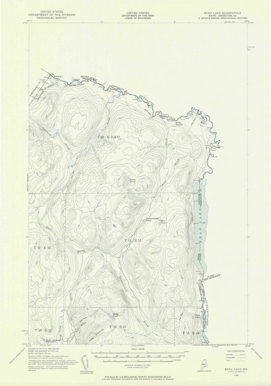 1955 Beau Lake, ME - Maine - USGS Topographic Map
